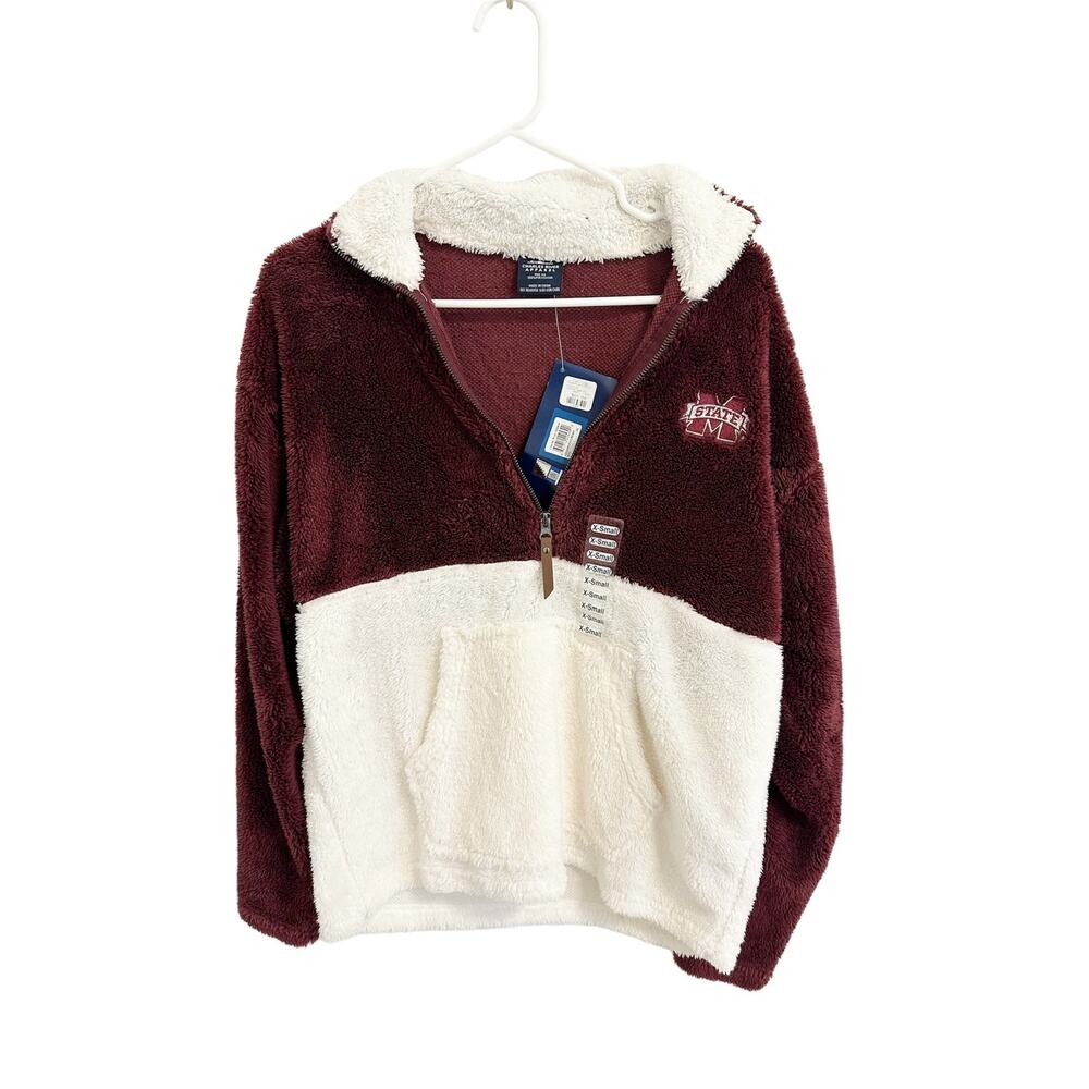 NEW Mississippi State Bully Collegiate Women XS quarter-zip Pullover Fleece